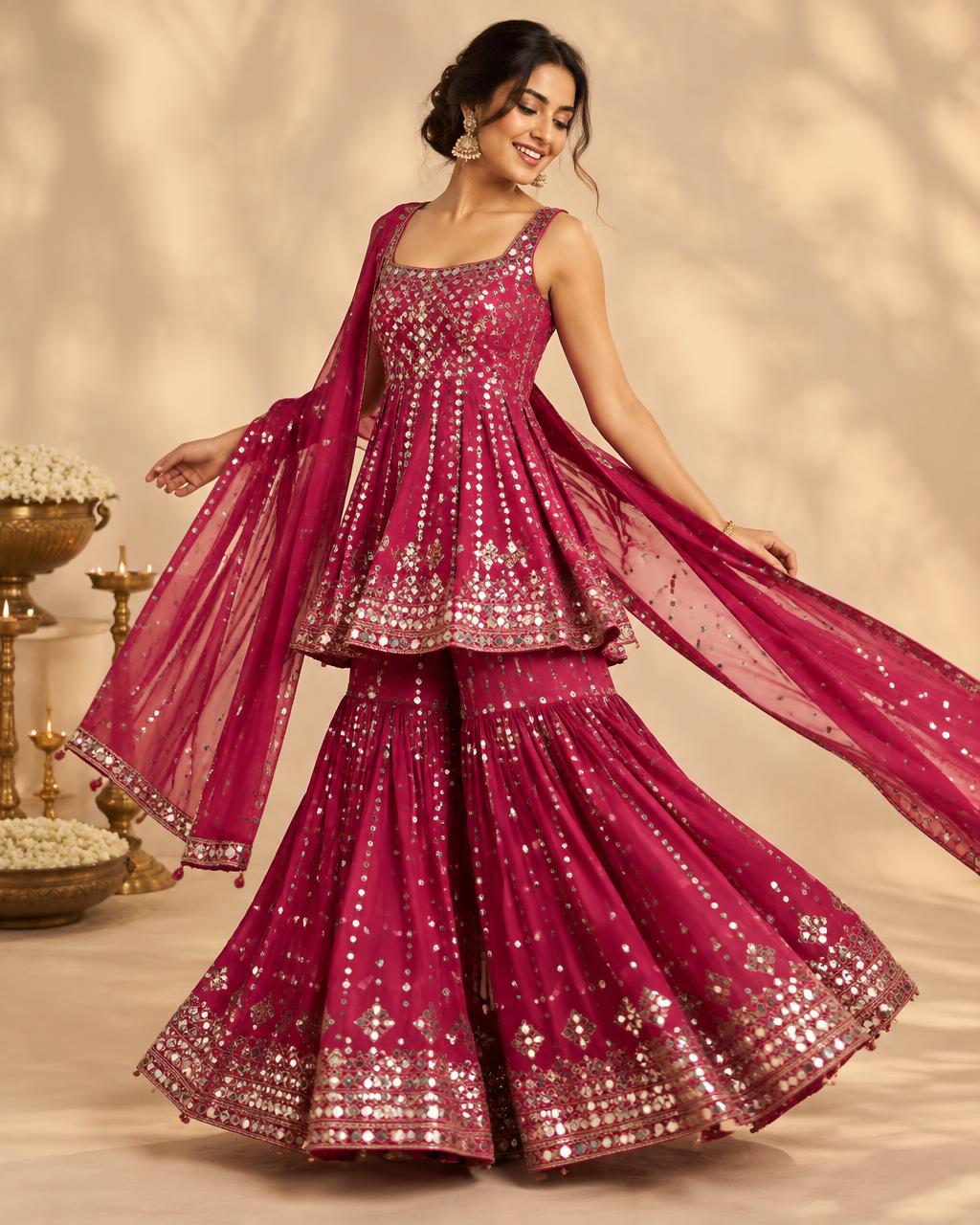Rani Pink Sharara Set